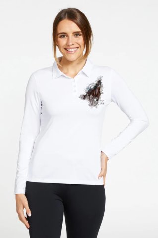 Ženska bijela polo majica Nicehorse