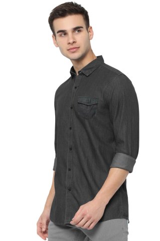 Men’s black denim shirt