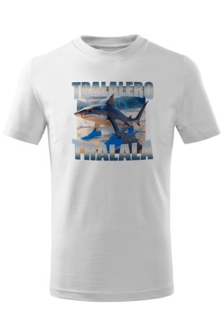 Tralalero Tralala tricou pentru copii alb