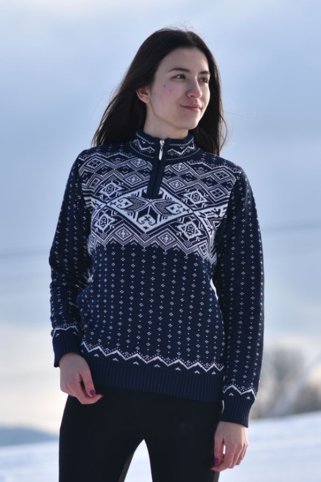 Kamela-Z – ženski plavi norveški džemper