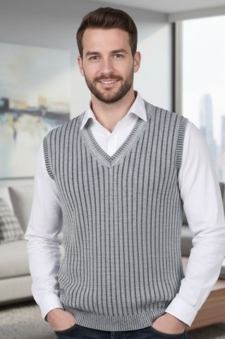 Elegant knitted vest Laos BB grey