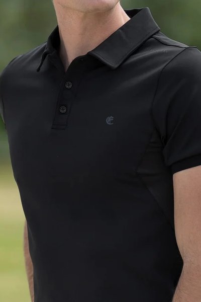 Tricou polo negru bărbați cu mânecă scurtă Brano
