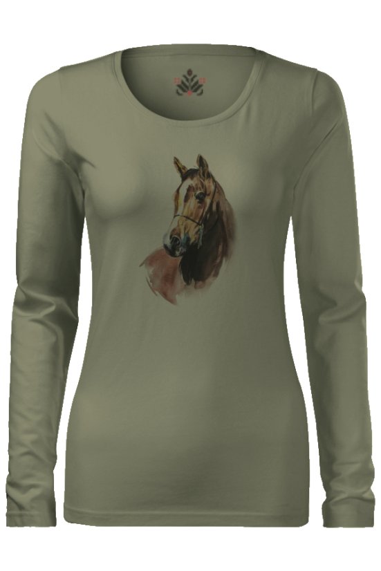 Ženska zelena jahačka majica – dug rukav