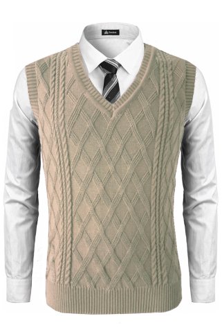 Pánska pletená vesta PikoBB beige