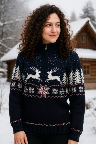 Damski norweski sweter OLIVERA-Z niebieski