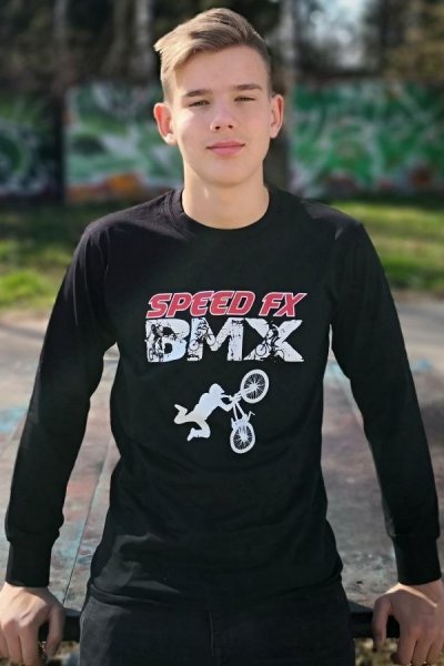 Férfi póló BMX férfi DR fekete