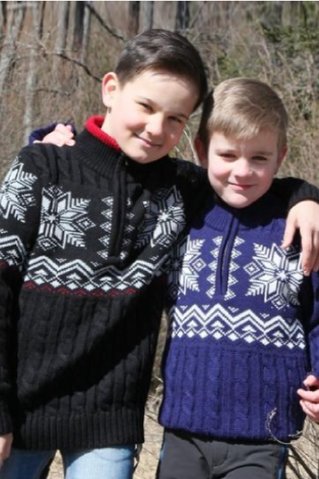 Dětský modrý svetr s norským vzorem KIRK-Z