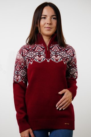 Damen bordeaux Norweger-Pullover – Winti-Z