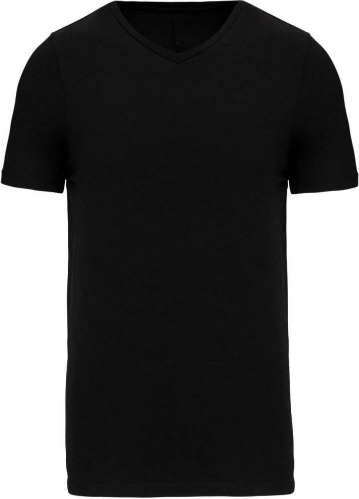Tricou pentru bărbați elastic 32516X 92% bumbac - 8% elastan negru