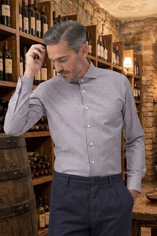 Luksuzna muška crna košulja EWIDENT