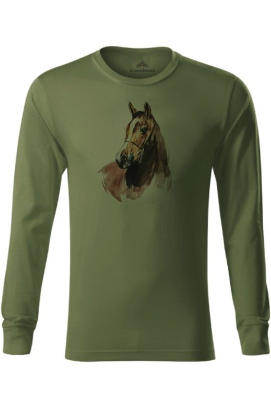 Muška zelena majica s motivom konja Horse3