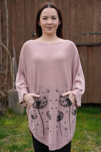Női elegáns pulóver Dandelion pink