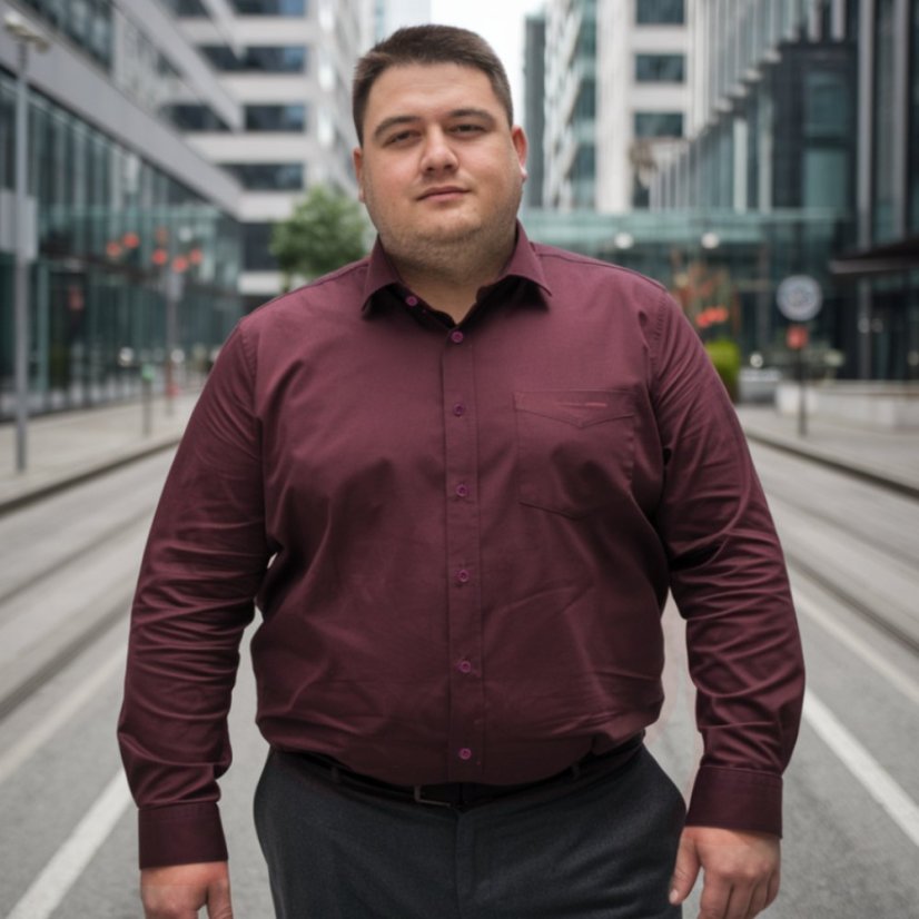 Muška bordova košulja velike veličine – 3XL–6XL