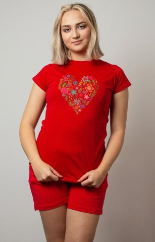 Women's Short Pyjamas Heart red