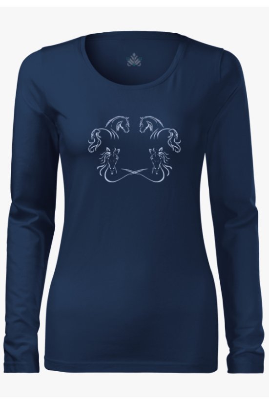 Ženska plava majica s siluetom konja