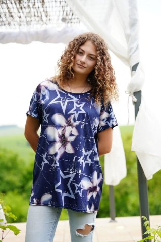 Modra bluza za ženske JVP3015