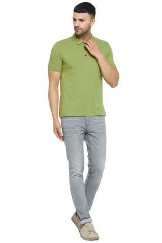 Męska zielona koszulka polo 44254