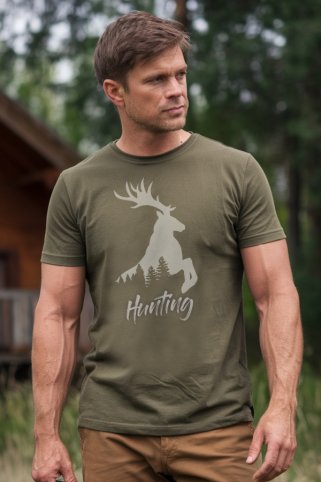 Majica Deerwallpaper s jelenom, zelena