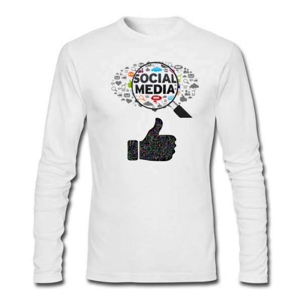 Tricou bărbați cu imprimeu Social2 DR alb
