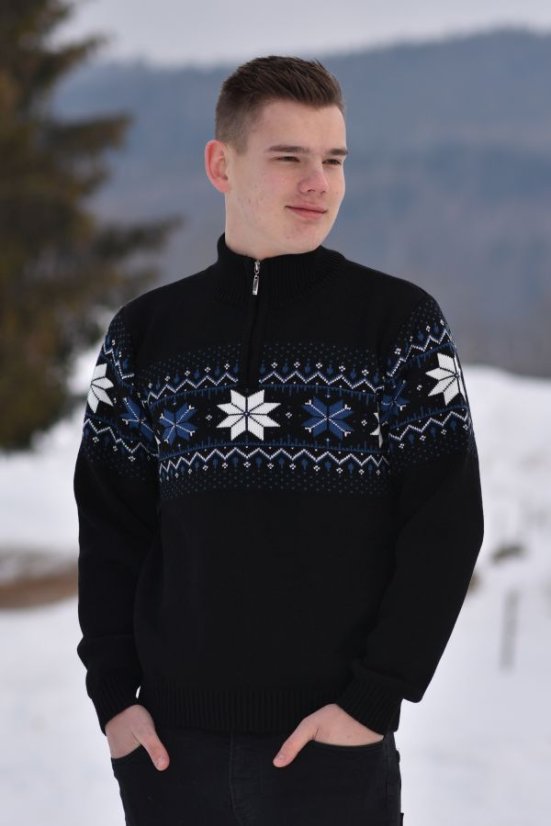 Muški džemper s norveškim uzorkom Miro Z crni