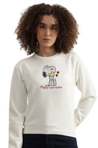 Sweatshirt cu broderie Snoopy