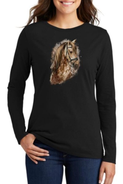 Horse2 dámske tričko 100% bavlna čierna