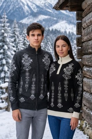 Pulover de damă norvegian negru Folka-Z