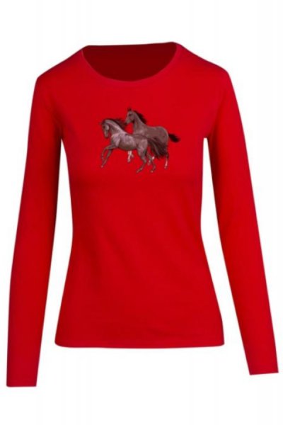 Horseduo dámske tričko 100% bavlna červená