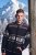 Orio-AZ men’s black wool sweater with Norwegian pattern and pockets