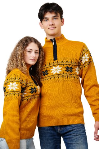 Herrenpullover mit norwegischem Muster Miro-Z gold