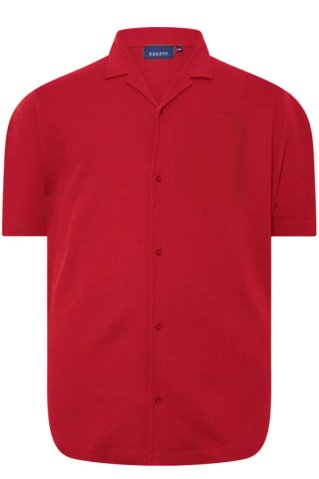 Men’s red oversized shirt – short sleeve 3XL–6XL