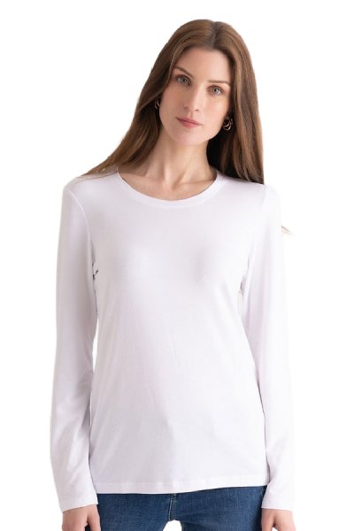 Bavlnené tričko s dlhým rukávom biela