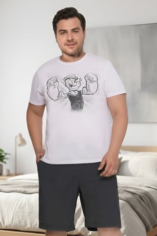 Pánske biele pyžamo Popi