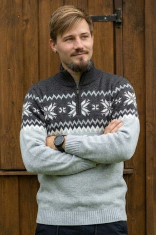Férfi szürke norvég  pulóver Peter-Z