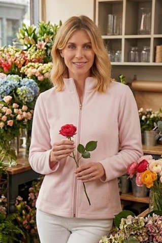 Dámska mikrofleecová mikina 44907 pink