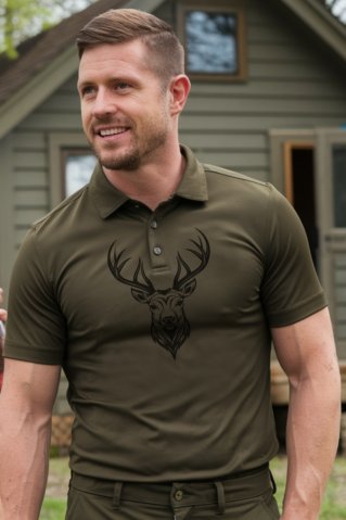 Ewident Hunting Polo Shirt Green Deerpolokos