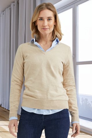 Női bézs pulóver Brixi