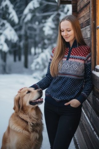 Ženski vuneni norveški džemper Aspena-Z | Topli zimski džemper sa zatvaračem