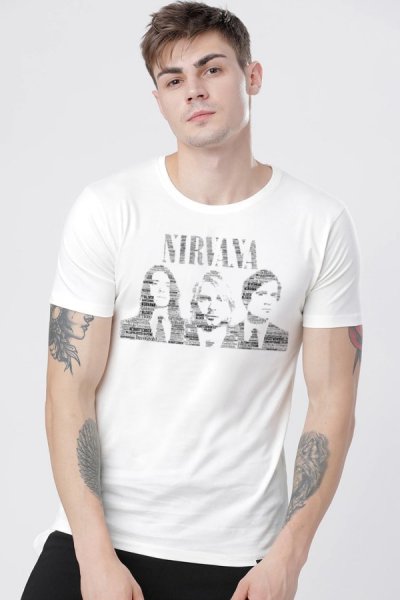 Férfi póló Nirvana fehér