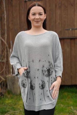 Dámský elegantní pulovr Dandelion šedá