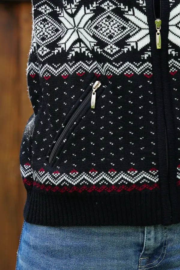 Norveška pletena jopa Oria-AZ črna