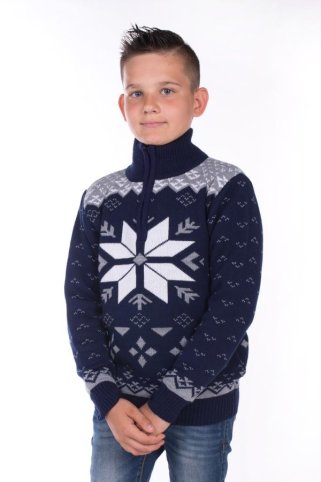 Detský modrý sveter s nórskym vzorom Gracio-Z