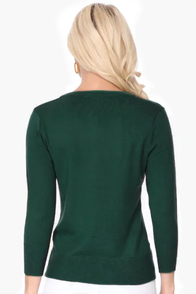 Elegantný dámsky sveter 00697 zelená