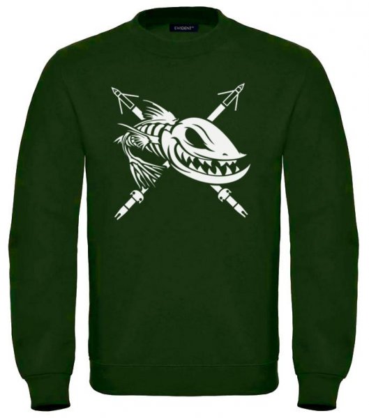 Halász pulóver Fish1 zöld mintával