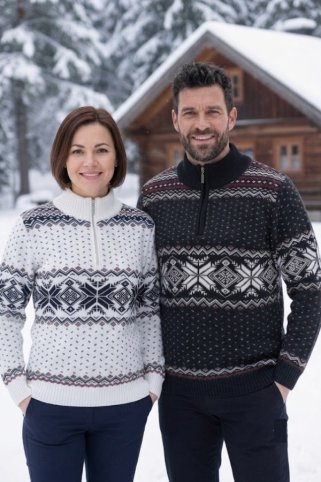 Dámský natur  svetr s norským vzorem OriaZ