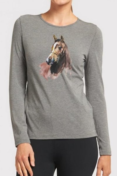 Horse3 női póló 100% pamut szürke