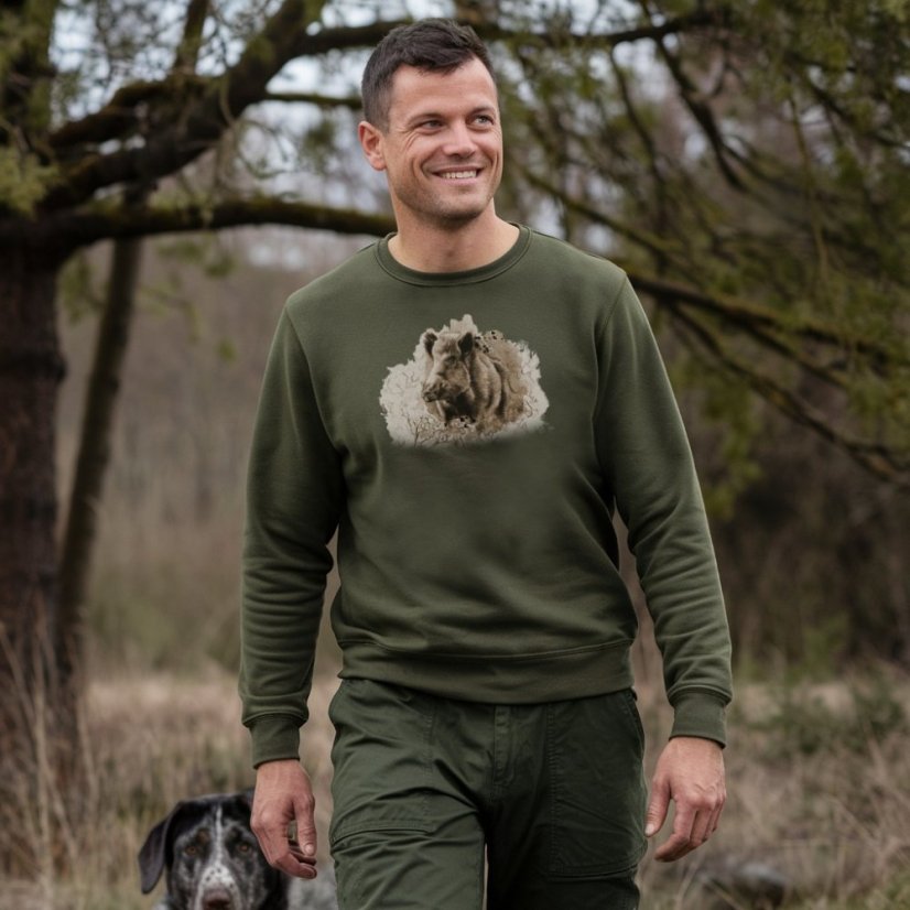 Muška lovačka majica Ewident – Divlja svinja u šipražju