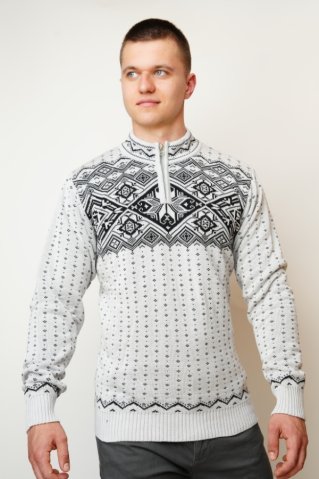 Pánsky nórsky pletený sveter Kemal-Z – sivá