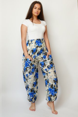 Nohavice Aladinky India modrá