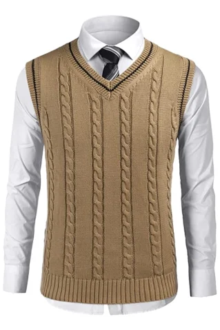 Muški pleteni prsluk BogiBB bež